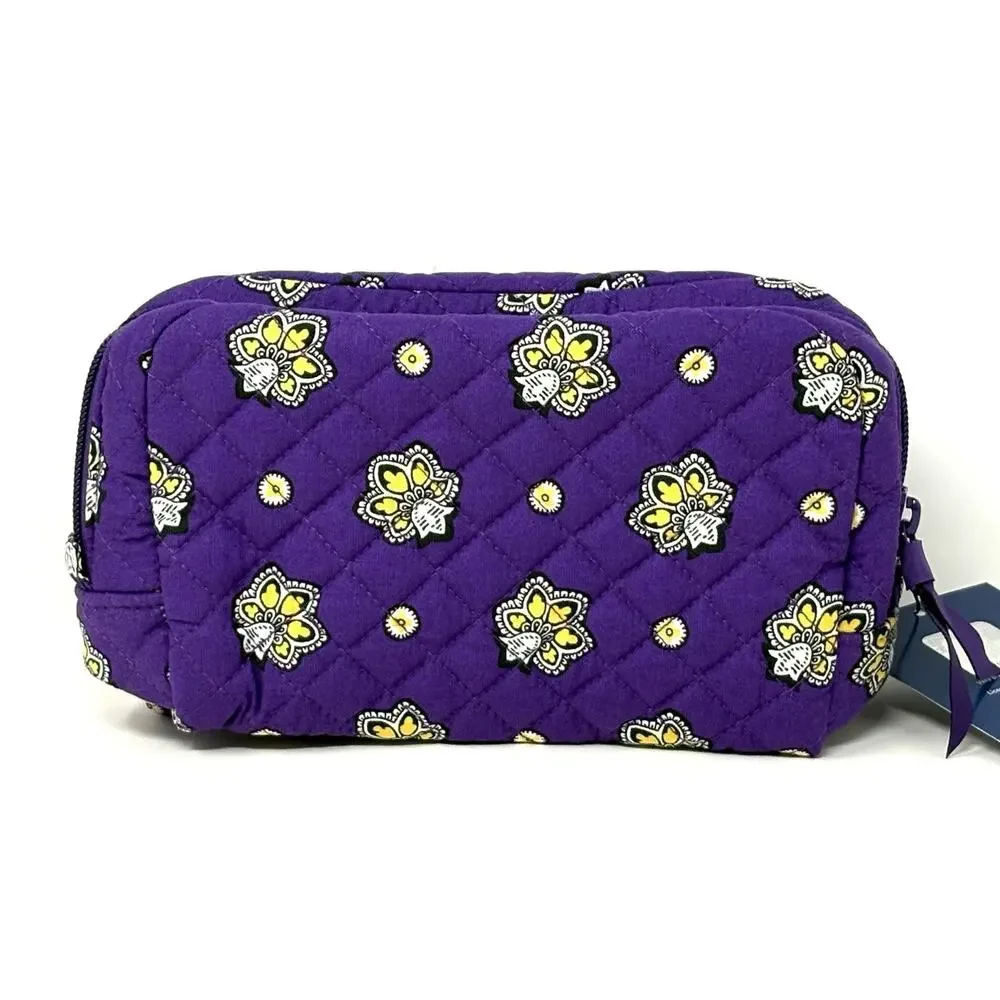 Vera Bradley NFL Minnesota MN Vikings Makeup Medium Cosmetic Bag Pouch NWT
